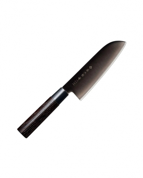 Μαχαίρι Santoku 16,5cm, με λαβή καστανιάς,Black Zen, Tojiro, FD-1567, ΜΑΥΡΟ