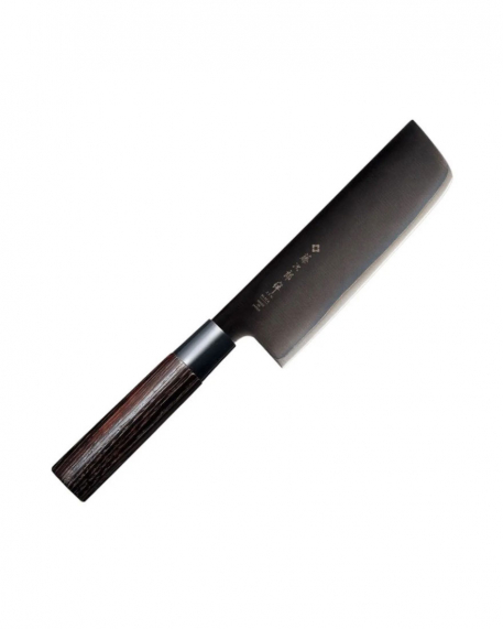 Μαχαίρι Nakiri 16,5cm, με λαβή καστανιάς, Black Zen, Tojiro, FD-1568, ΜΑΥΡΟ