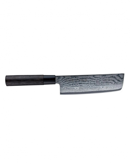 Μαχαίρι Nakiri 16,5cm από δαμασκηνό ατσάλι με λαβή καστανιάς, Shippu Black, Tojiro, FD-1598, ΜΑΥΡΟ
