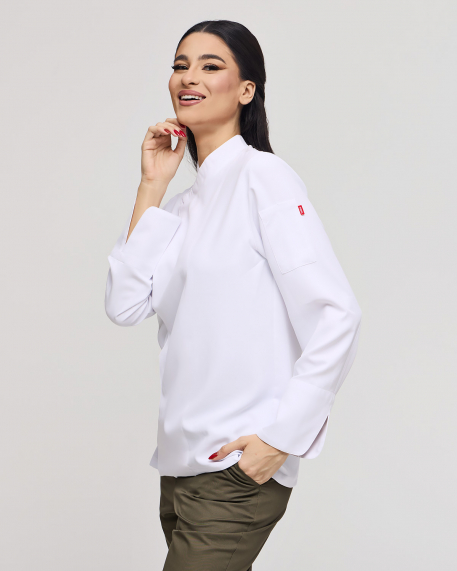 Unisex σακάκι απο microfibra με πλάτη coolmax, μακρύ μανίκι, Velilla, SOBBO- 405210, WHITE