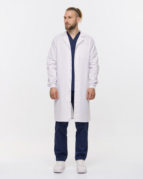 Unisex ρόμπα μακρυμάνικη με snap κουμπιά, Velilla, 259001, WHITE