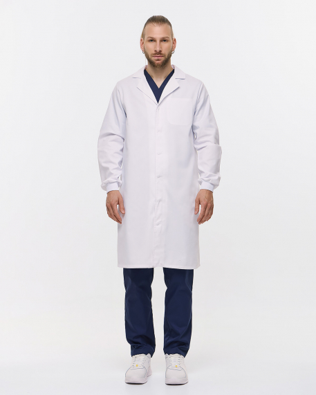 Unisex ρόμπα μακρυμάνικη με snap κουμπιά, Velilla, 259001, WHITE