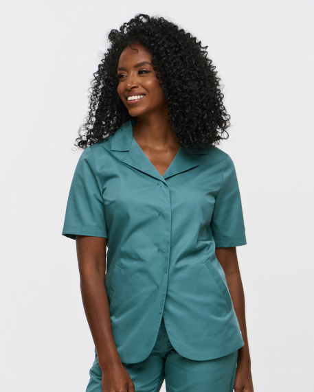 Σακάκι γυναικείο κοντομάνικο με κρυφά τρουκ, OUMA.17, SAGE GREEN -500