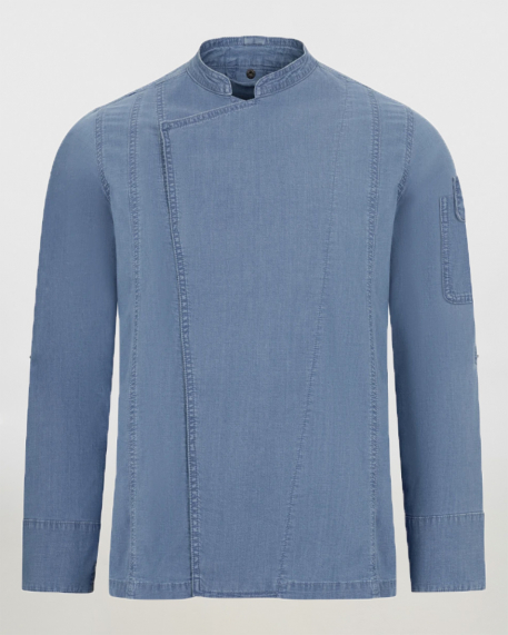 Σακάκι σεφ με μακρύ μανίκι, Velilla, 405212S, LIGHT BLUE DENIM