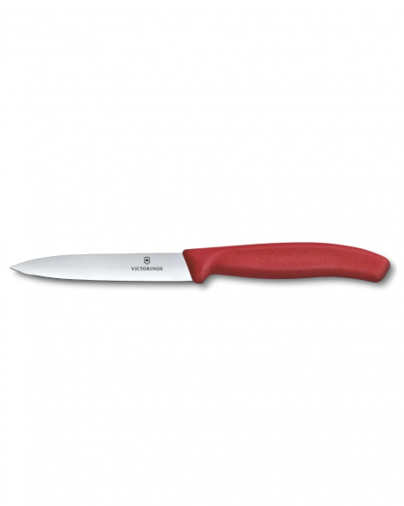 Μαχαίρι κουζίνας 10cm. μυτερό, κόκκινη λαβή Swiss Classic, Victorinox, 6.7701.C1, ΚΟΚΚΙΝΟ