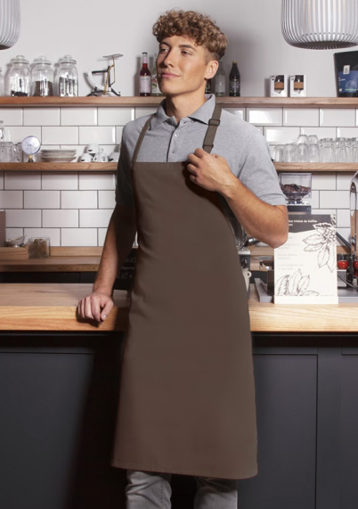 Ποδιά ολόσωμη ρυθμιζόμενη συνθετική Basic, Karlowsky, Bib Apron Basic BLS 4, LIGHT BROWN