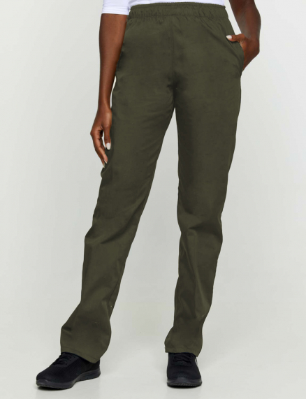 Unisex παντελόνι από σύμμικτη καμπαρντίνα 170gr/m², με ελαστική μέση και 3 τσέπες, BRAVE-322.17, ΧΑΚΙ