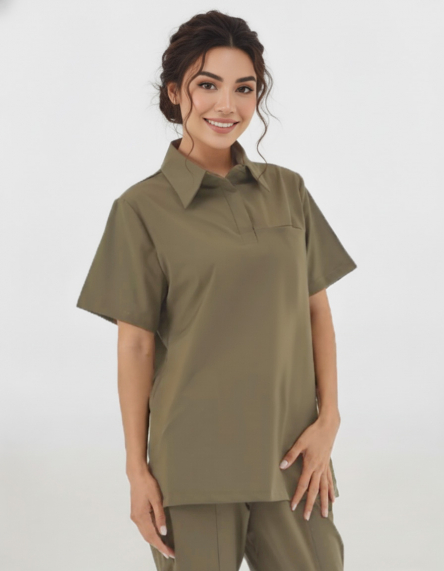 Cool & Soft, stretch, γυναικεία  μπλούζα &  γυναικείο παντελόνι, Wio, Fartuna set, KHAKI