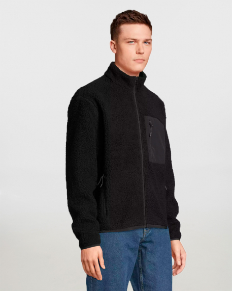 Unisex sherpa τζάκετ, Sols, Fury-04042, CARBON GREY/BLACK