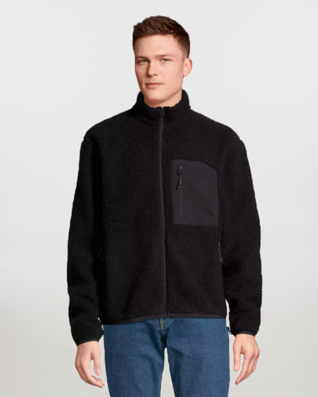 Unisex sherpa τζάκετ, Sols, Fury-04042, CARBON GREY/BLACK