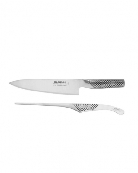 Μαχαίρι σεφ 21cm και λαβίδα 30cm σετ 2 τμχ, Global, G-228, INOX