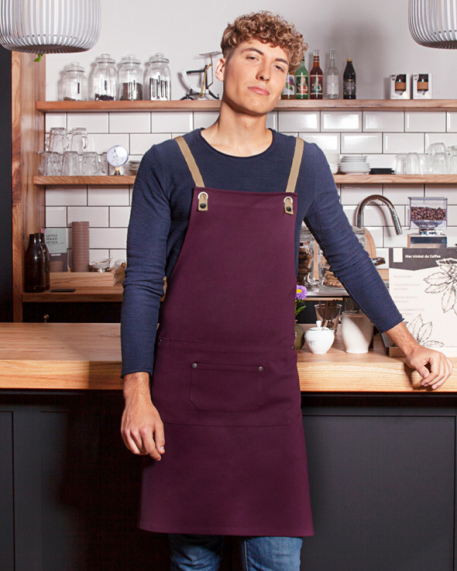 Ποδιά ολόσωμη ρυθμιζόμενη Karlowsky, Bib Apron Urban-Nature LS 39, AUBERGINE