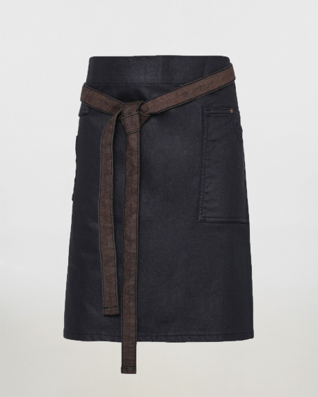 Κερωμένη ποδιά μέσης τζιν, Premier, DIVISION- PR135, INDIGO/BROWN