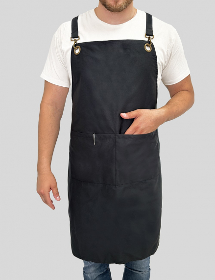 Ολόσωμη ποδιά με χιαστί πλάτη, About Basics, Shape-00410, BLACK