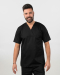 Unisex μπλούζα με λαιμό βε από σύμμικτη καμπαρντίνα, Newton-103.17, ΜΑΥΡΟ