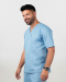 Unisex μπλούζα με λαιμό βε από σύμμικτη καμπαρντίνα, Newton-103.17, ΣΙΕΛ