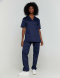 Unisex σετ, (Scrub) μπλούζα με λαιμό βε και παντελόνι από σύμμικτη soft touch ελαστική καμπαρντίνα, Velilla, KongFudji, NAVY BLUE
