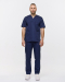Unisex σετ, (Scrub) μπλούζα με λαιμό βε και παντελόνι με ελαστική μέση και 3 τσέπες, KANE., ΜΠΛΕ ΣΚΟΥΡΟ