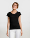 Γυναικείο t-shirt, με κοντό μανίκι και "βε" λαιμόκοψη, Sols, Moon-11388, DEEP BLACK