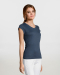 Γυναικείο t-shirt, με κοντό μανίκι και "βε" λαιμόκοψη, Sols, Moon-11388, DENIM