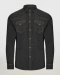 Ανδρικό Denim stretch πουκάμισο μακρύ μανίκι Velilla, Dusk-405006S, DARK GREY DENIM