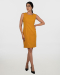 Αμάνικο φόρεμα stretch με φυτίλι στο πλάι, FELICITY-98157F.16, 05-0106/1435-MUSTARD