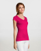 Γυναικείο t-shirt, με κοντό μανίκι και "βε" λαιμόκοψη, Sols, Moon-11388, FUCHSIA