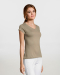 Γυναικείο t-shirt, με κοντό μανίκι και "βε" λαιμόκοψη, Sols, Moon-11388, KHAKI