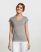 Γυναικείο t-shirt, με κοντό μανίκι και "βε" λαιμόκοψη, Sols, Moon-11388, GREY MELANGE