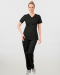Γυναικείο σετ, (Scrub) μπλούζα με λαιμό βε και παντελόνι με ελαστική μέση και 3 τσέπες NAMI, ΜΑΥΡΟ