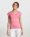 Γυναικείο t-shirt, με κοντό μανίκι και "βε" λαιμόκοψη, Sols, Moon-11388, ORCHID PINK