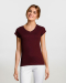 Γυναικείο t-shirt, με κοντό μανίκι και "βε" λαιμόκοψη, Sols, Moon-11388, OXBLOOD