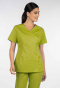 Γυναικεία μπλούζα με λαιμό βε από σύμμικτη καμπαρντίνα, Cassandra-2033.17, CURRY GREEN-340
