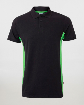Polo διχρωμο κοντομάνικο t-shirt,Velilla,105504, BLACK/LIME GREEN