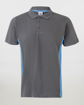 Polo διχρωμο κοντομάνικο t-shirt,Velilla,105504, GREY/SKY BLUE