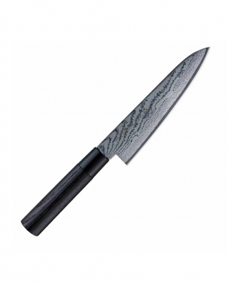 Μαχαίρι σεφ 18cm, από δαμασκηνό ατσάλι με λαβή καστανιάς, Shippu Black, Tojiro, FD-1593, ΜΑΥΡΟ