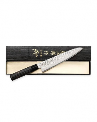 Μαχαίρι σεφ 21cm, από δαμασκηνό ατσάλι με λαβή καστανιάς Shippu Black, Tojiro, FD-1594, ΜΑΥΡΟ