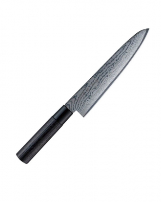 Μαχαίρι σεφ 21cm, από δαμασκηνό ατσάλι με λαβή καστανιάς Shippu Black, Tojiro, FD-1594, ΜΑΥΡΟ