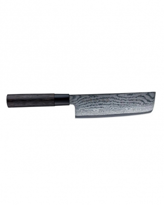 Μαχαίρι Nakiri 16,5cm από δαμασκηνό ατσάλι με λαβή καστανιάς, Shippu Black, Tojiro, FD-1598, ΜΑΥΡΟ