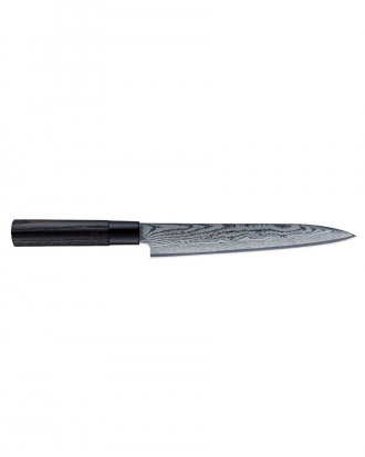 Μαχαίρι τεμαχισμού 21cm, από δαμασκηνό ατσάλι με λαβή καστανιάς, Shippu Black, Tojiro, FD-1599, ΜΑΥΡΟ