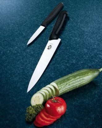 Μαχαίρι σεφ 22cm. με λαβή Fibrox, Victorinox 5.2003.22, ΜΑΥΡΟ