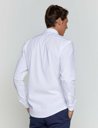 Ανδρικό μακρυμάνικο stretch πουκάμισο, Velilla, Telo-405003, WHITE