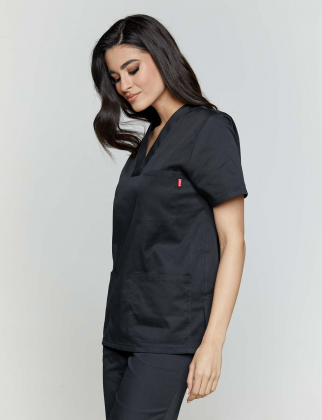 Unisex μπλούζα με βε λαιμόκοψη, Velilla, Cami-589, BLACK