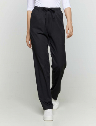 Unisex παντελόνι με ελαστική μέση και 3 τσέπες, από υγροαπωθητική και αντιμικροβιακή μικροφίμπρα, Velilla, Mista-533007, BLACK