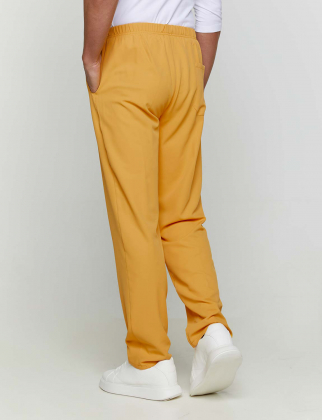 Unisex παντελόνι με ελαστική μέση και 3 τσέπες, από υγροαπωθητική και αντιμικροβιακή μικροφίμπρα, Velilla, Mista-533007, MUSTARD