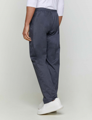 Unisex stretch παντελόνι, με ελαστική μέση και 3 τσέπες, από σύμμικτη ελαστική καμπαρντίνα, Velilla, Fudji-533006S, DARK GREY