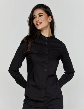 Γυναικείο ΜΑΟ stretch πουκάμισο μακρύ μανίκι Velilla, Masta-405015S, BLACK