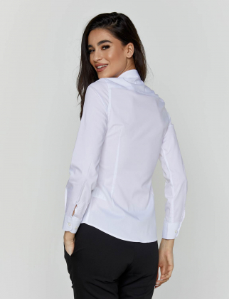 Γυναικείο ΜΑΟ stretch πουκάμισο μακρύ μανίκι Velilla, Masta-405015S, WHITE