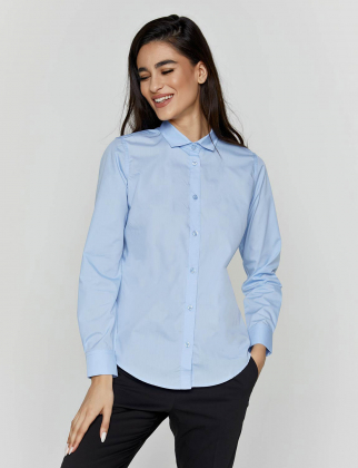 Γυναικείο μακρυμάνικο πουκάμισο, με ιταλικό γιακά, Velilla, Iruma-405011, SKY BLUE
