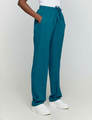 Unisex παντελόνι με ελαστική μέση και 3 τσέπες, από υγροαπωθητική και αντιμικροβιακή μικροφίμπρα, Velilla, Mista-533007, OCEAN BLUE